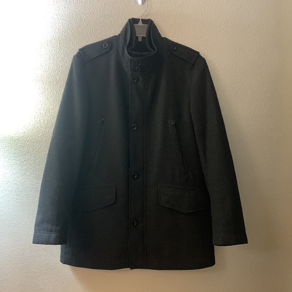 BOSS HUGO Boss Cassman coat wool blend zip/button front pockets lined men 40R - Picture 14 of 14